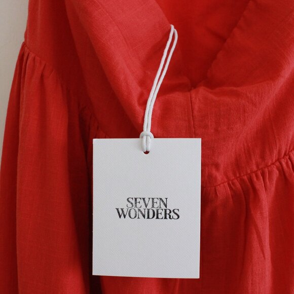 Runaway The Label Seven Wonders Locklea Midi Dress Jaffa Basque Waist Cotton - Picture 8 of 14